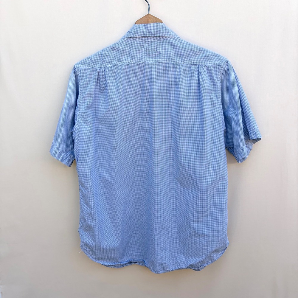 Post O'Alls Shirt‎ Mens M Blue Check Short Sleeve Button Up Workwear USA Made - Picture 3 of 8
